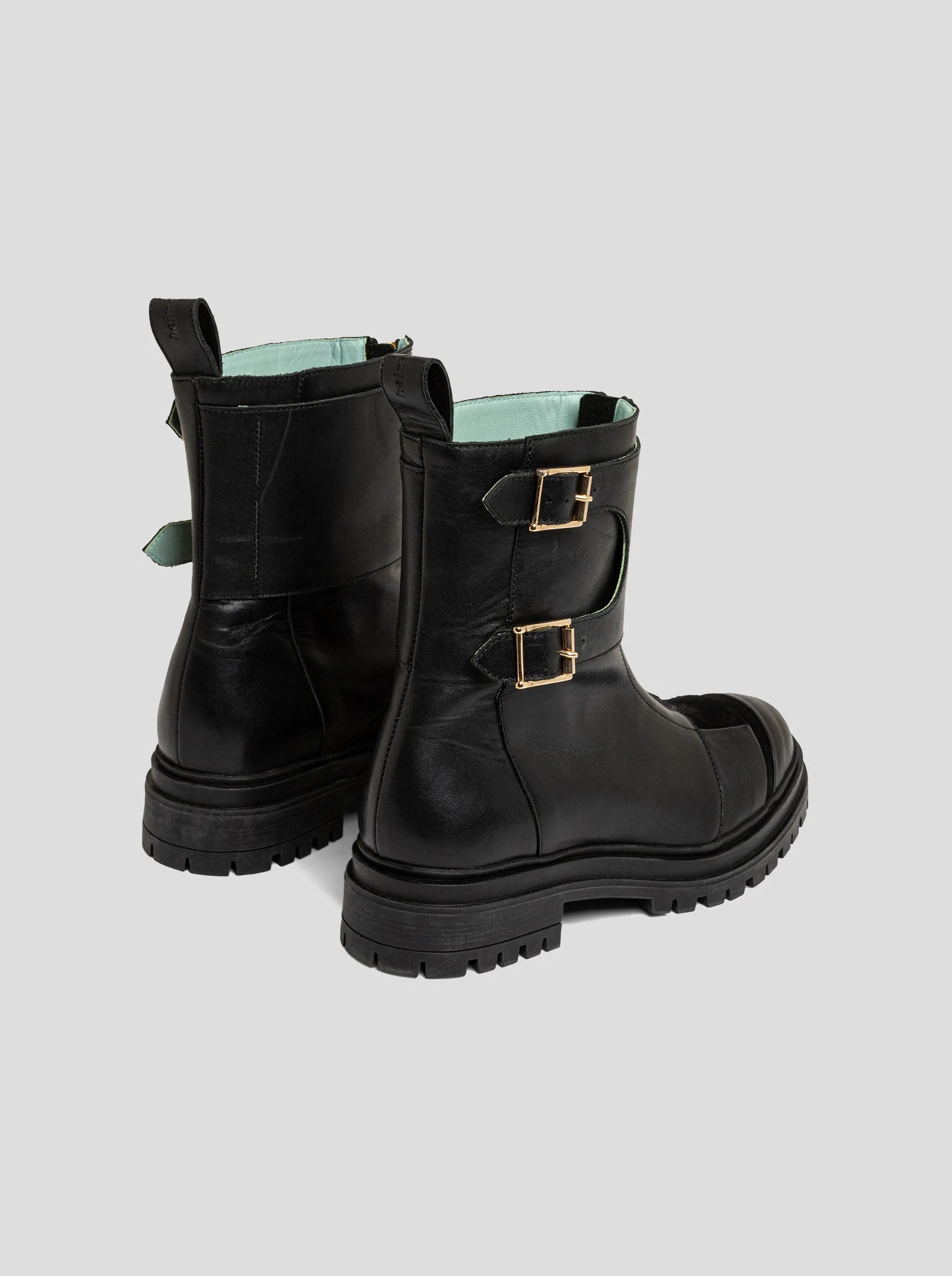 Bottes Woodstock Rangers en cuir noir