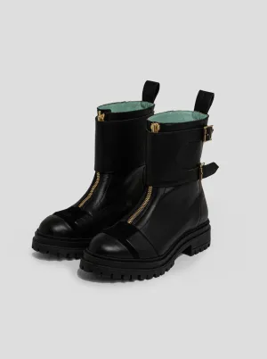 Bottes Woodstock Rangers en cuir noir