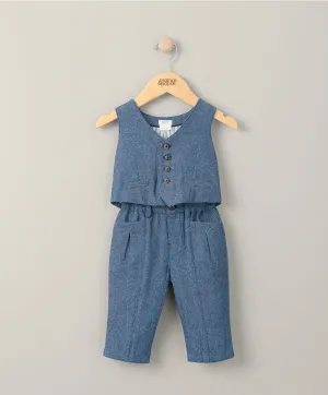Ensemble Veste Tissée et Pantalon - Bleu