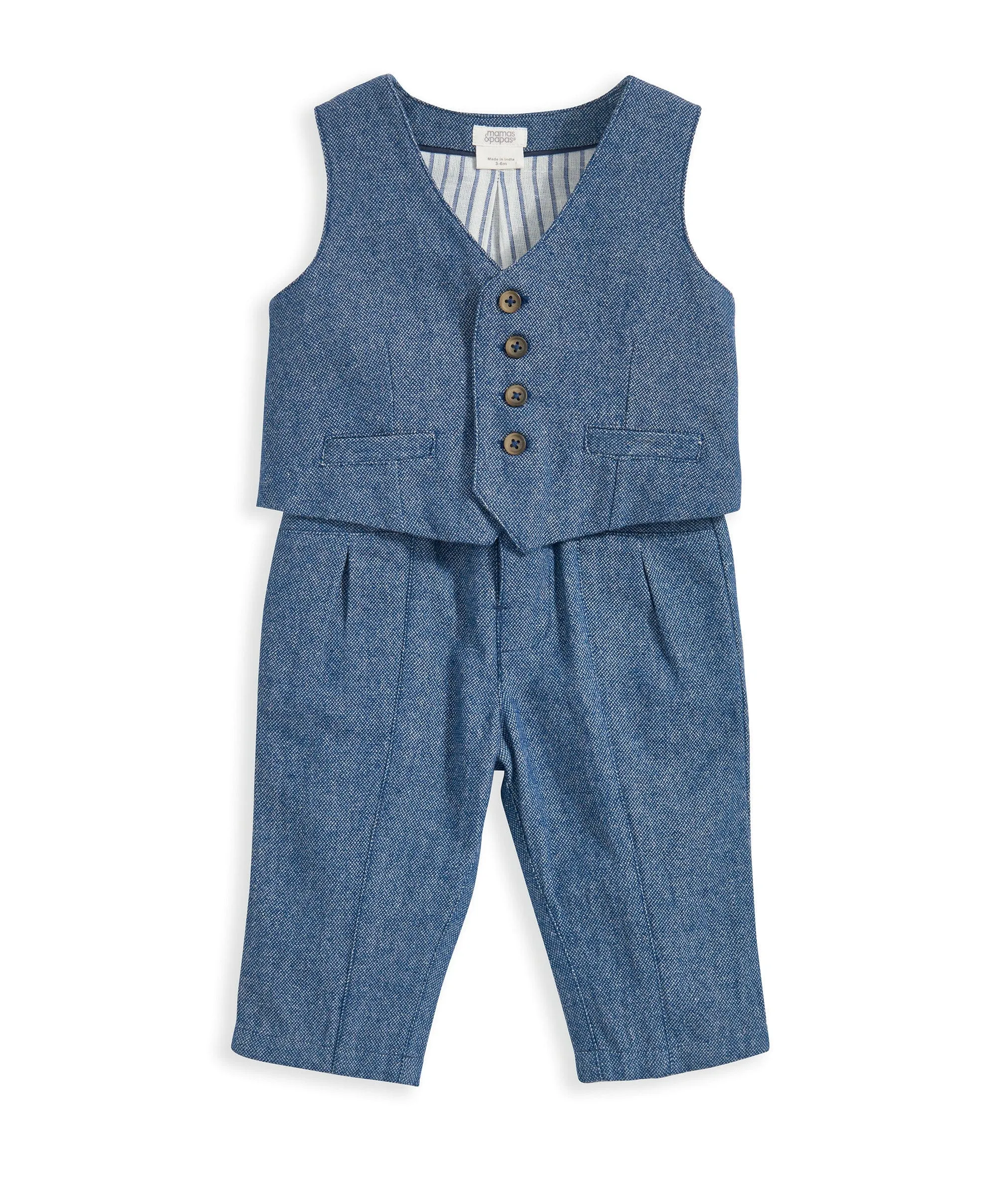 Ensemble Veste Tissée et Pantalon - Bleu